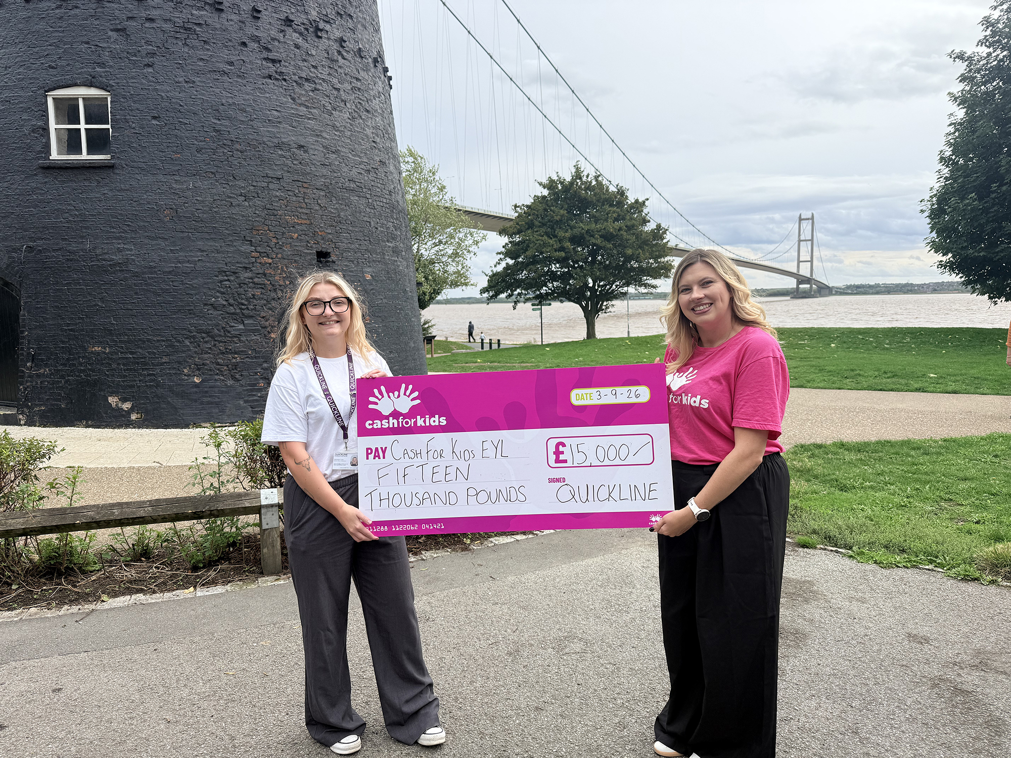 Ash Can from Quickline and Laura Stead from Cash for Kids 1