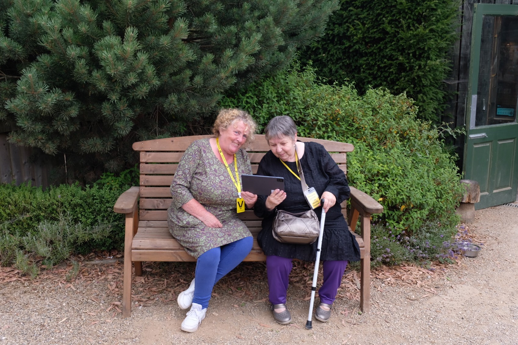 Service users at Sight Support Ryedale with tablets donated by Quickline