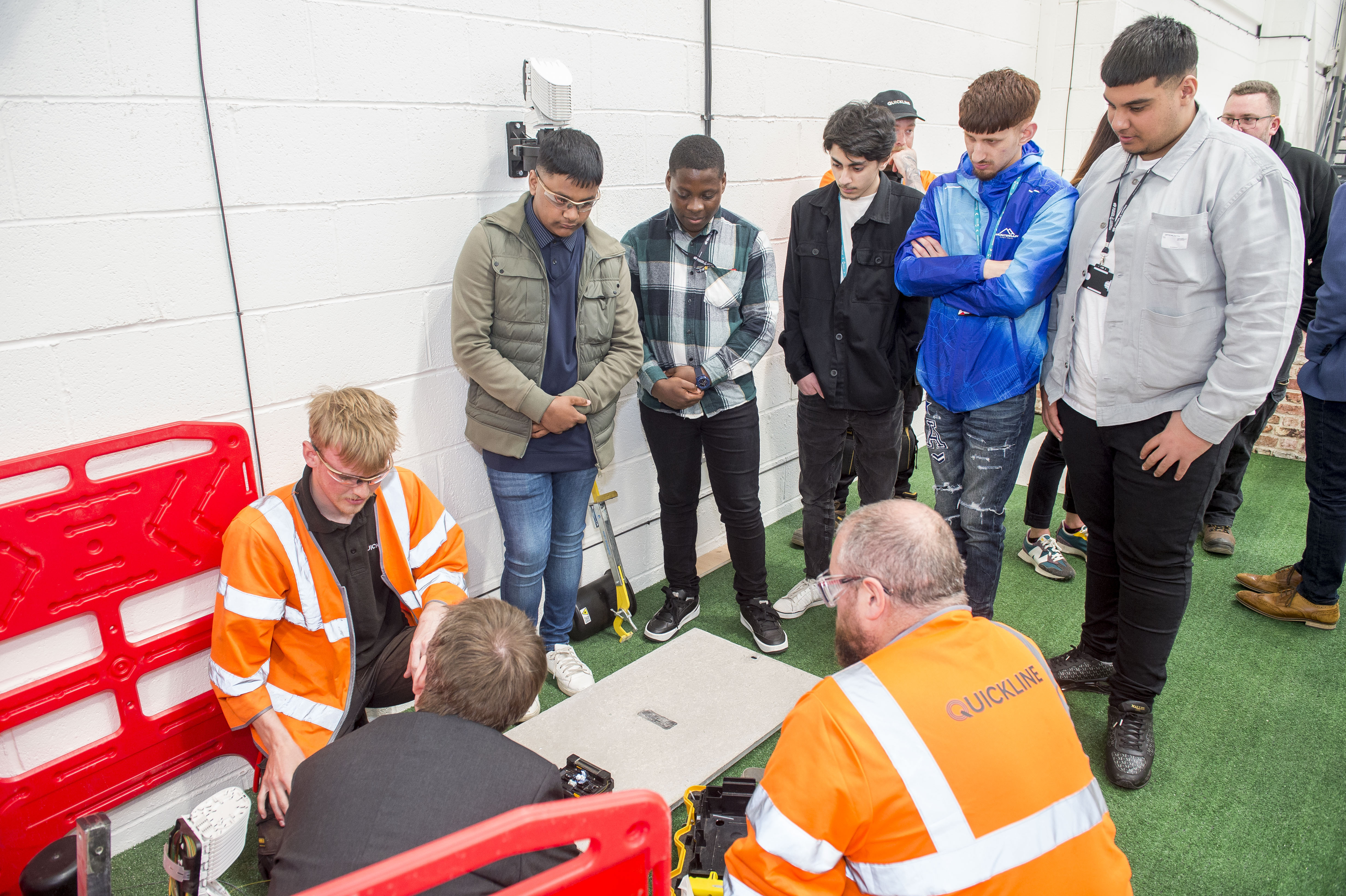 Students gaining work experience with Quickline