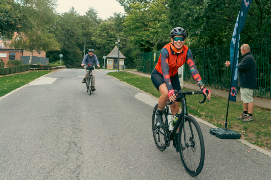 Helen crossing the line